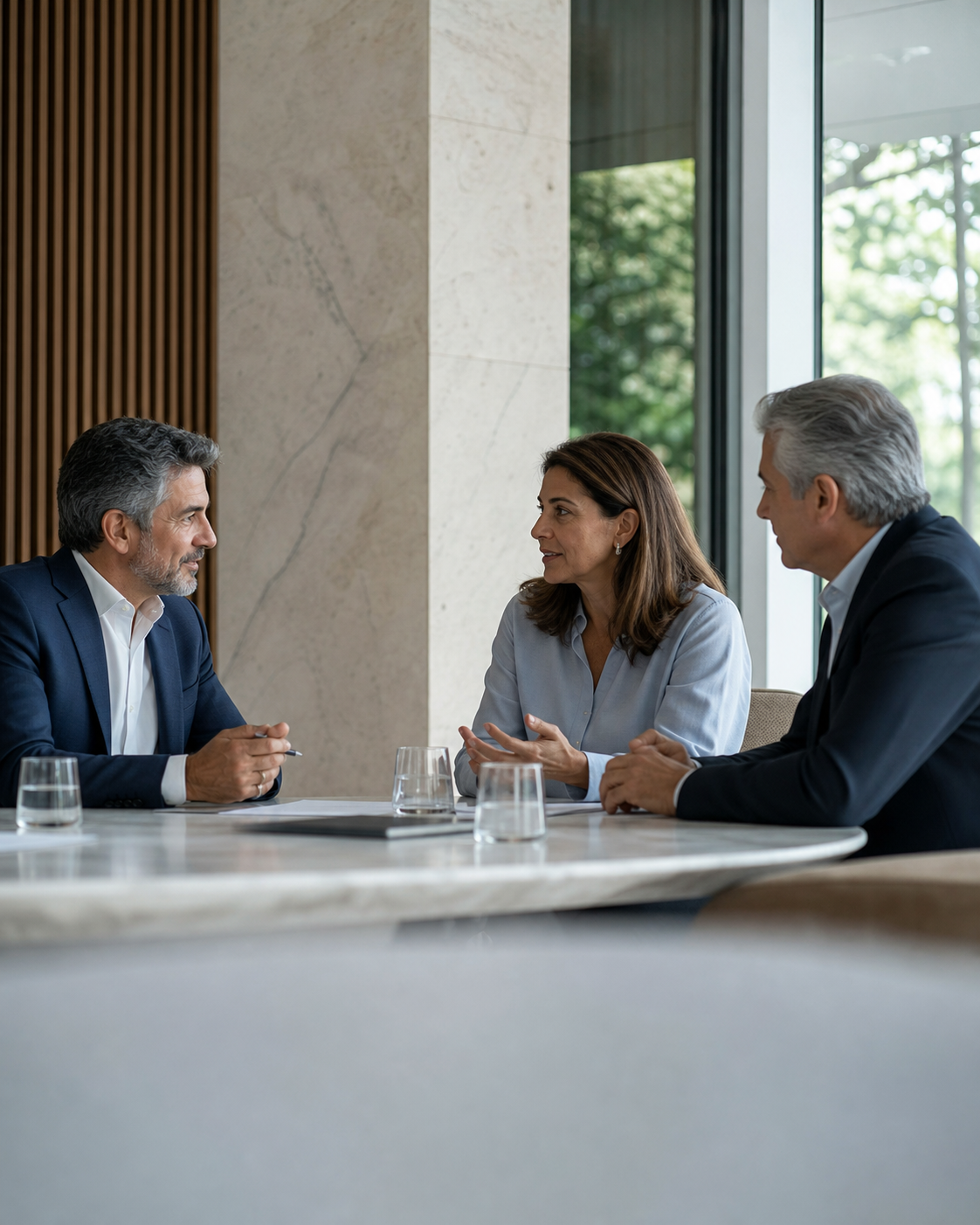 Profesionales reunidos en un espacio privado de asesoría